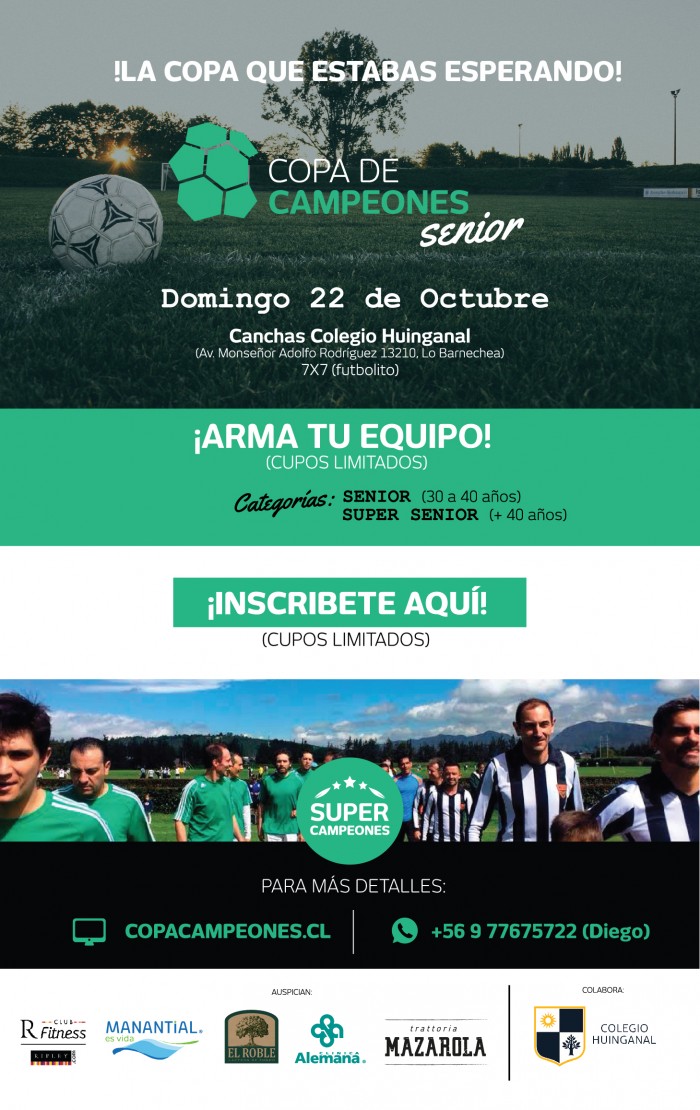 Súper Campeones - ¡ Inscríbete en la Copa de Campeones Senior !