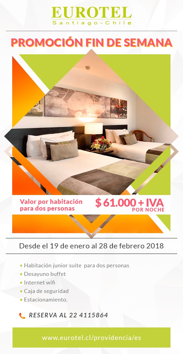 Eurotel Providencia - ¡Haz tu reserva! Promoción Fin de Semana en Eurotel Providencia