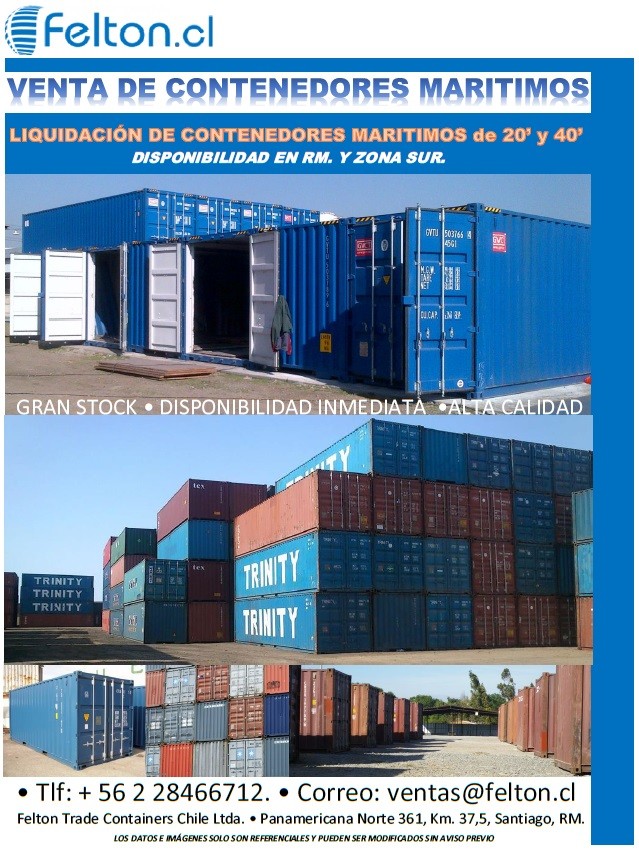 Felton - Oferta Containers Marítimo de 6 Metros $ 1.199.990 mas iva