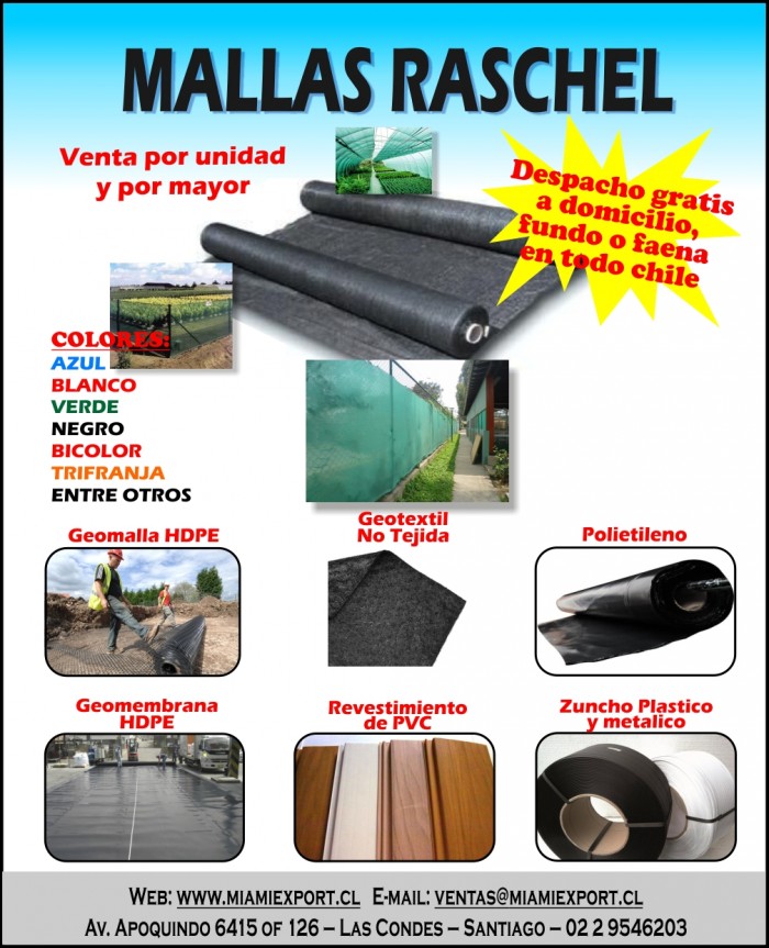 Miamiexport -  Mallas Raschel - Diferente color con despacho GRATIS