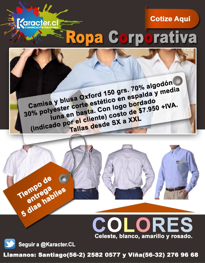 Ropa Corporativa - Blusas y Camisas Oxford