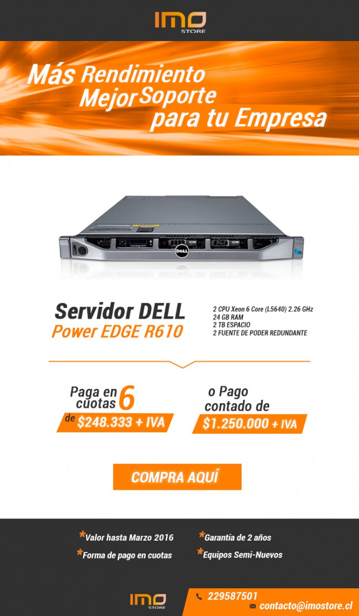 Imostore - Servidor Edger Dell R610