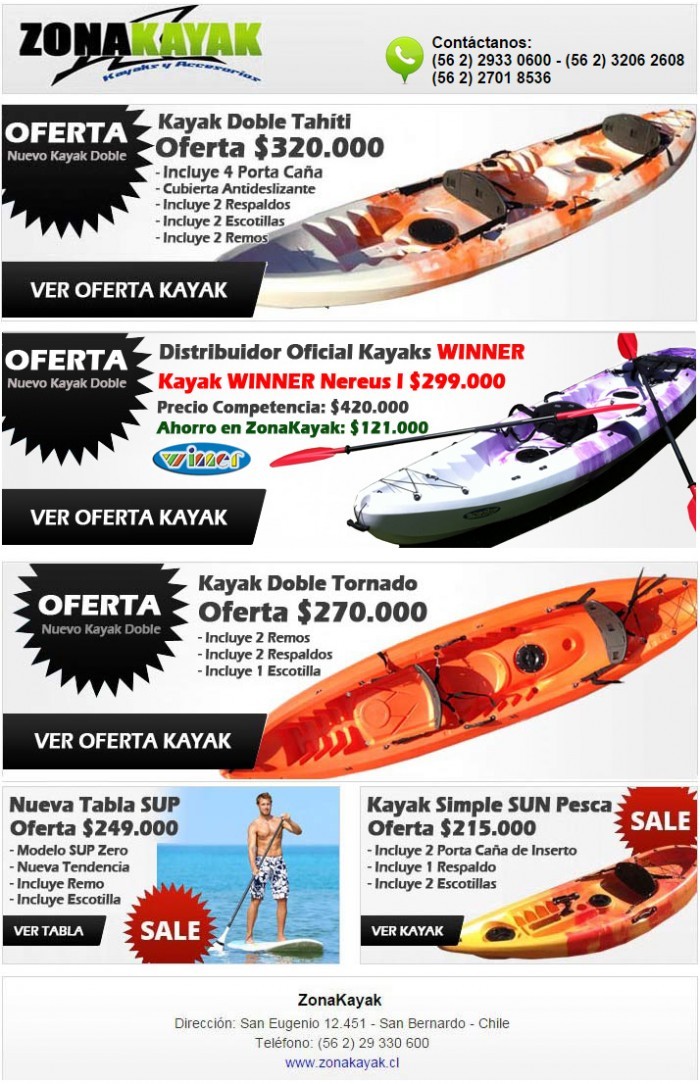 ZonaKayak con Liquidación - Disfruta tu Verano con un Kayak al mejor precio