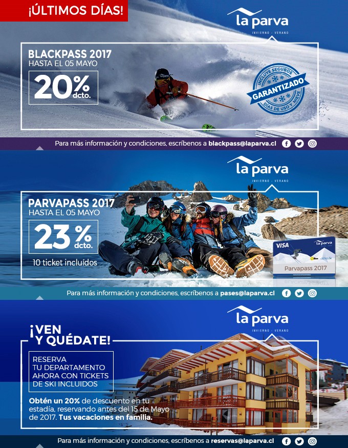 Centro de Ski La Parva - Últimos Días - Aprovecha los descuentos