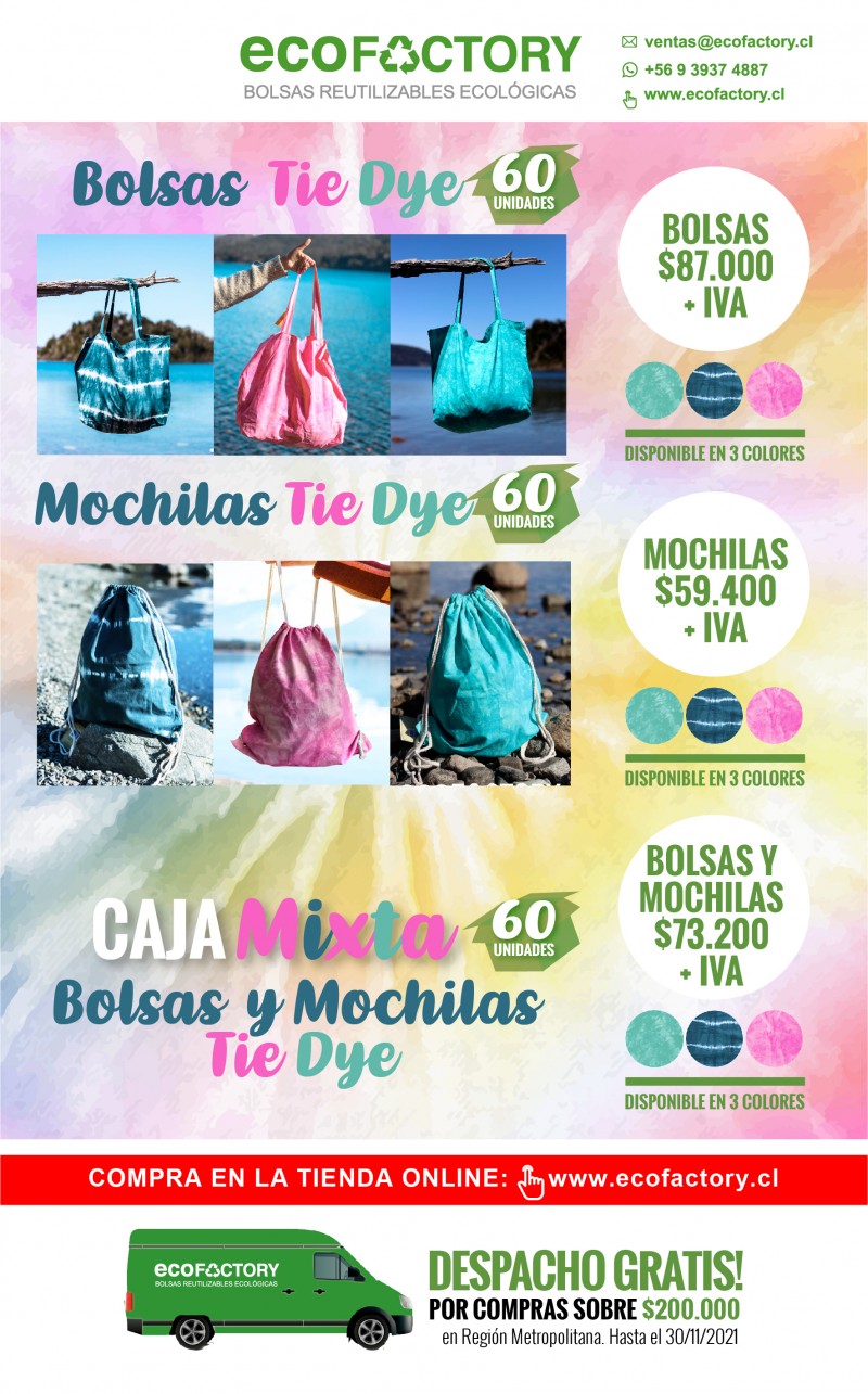 Ecofactory - Ecofactory - Bolsas y Mochilas de Algodón Tie Dye