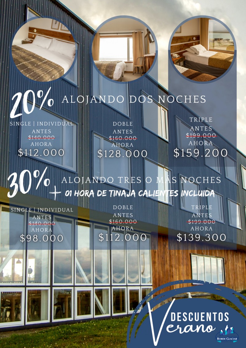 Hotel Borde Glaciar - Hasta 30% de descuento Hotel Borde Glaciar – Puerto Natales – Torres del Paine