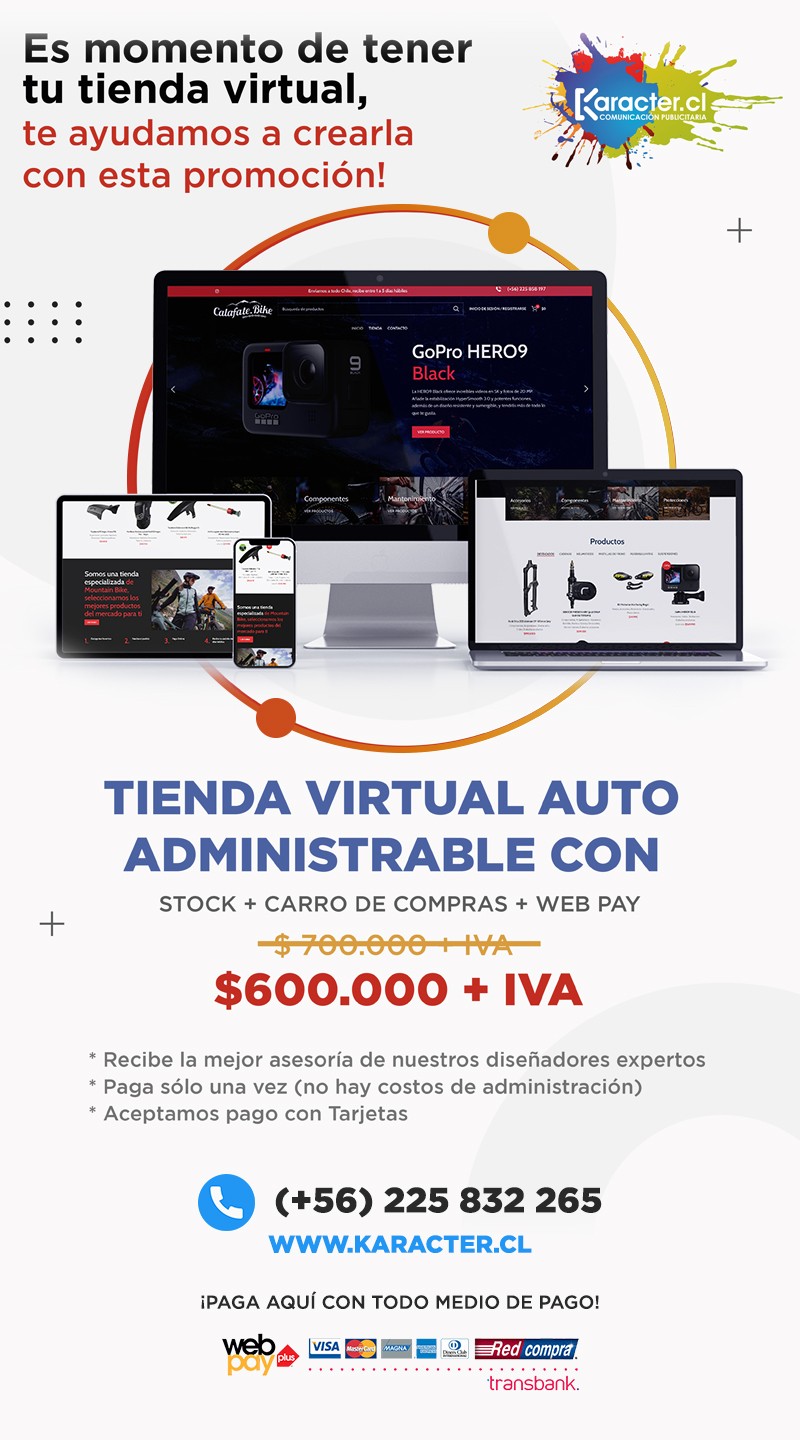 Crea tu página web - PROMOCIÓN Tienda virtual con Webpay