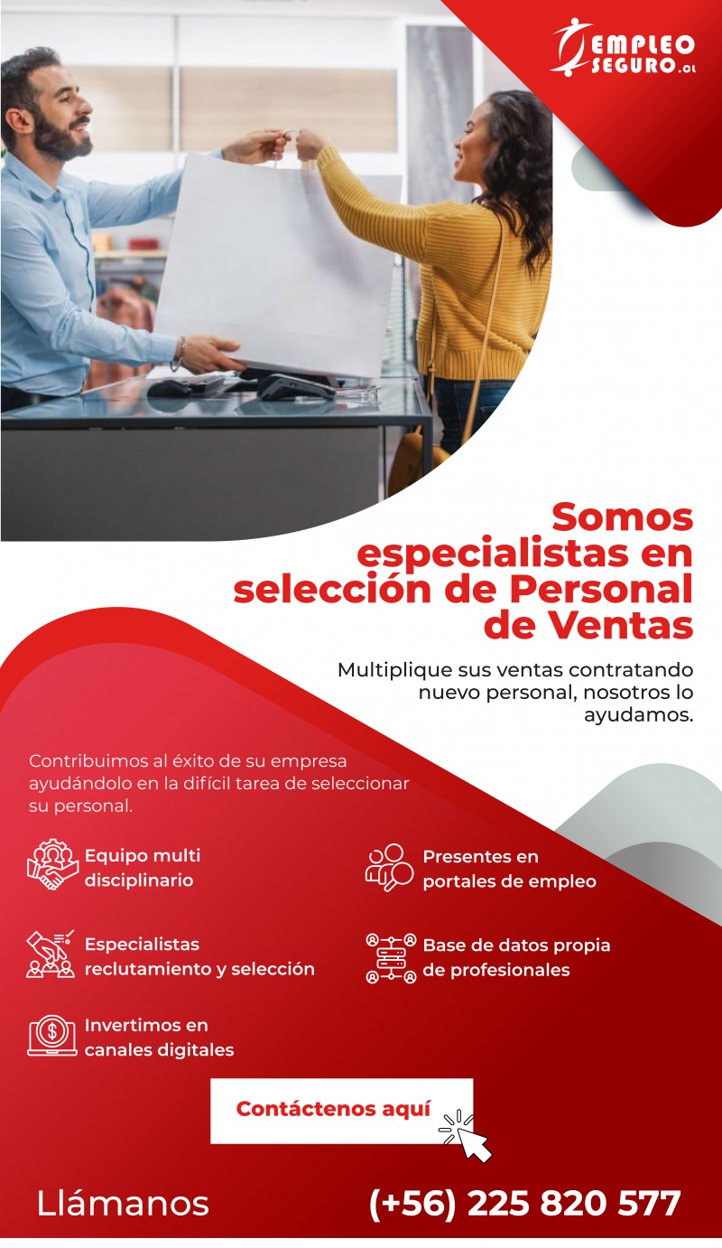 Selección de Personal -  Personal de ventas para su empresa