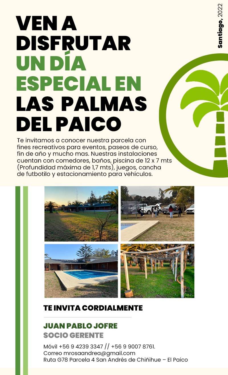 Parcela paseos y eventos - Disfruta tu paseo o evento en Las Palmas del Paico