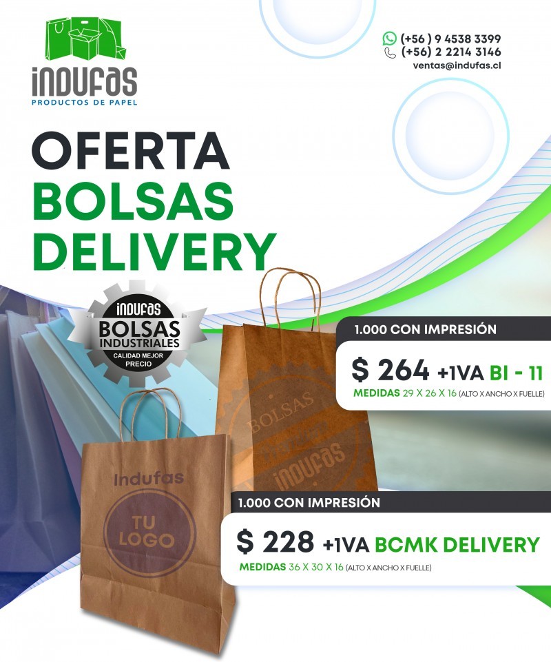 Indufas Bolsas Delivery - Bolsas Delivery Oferta