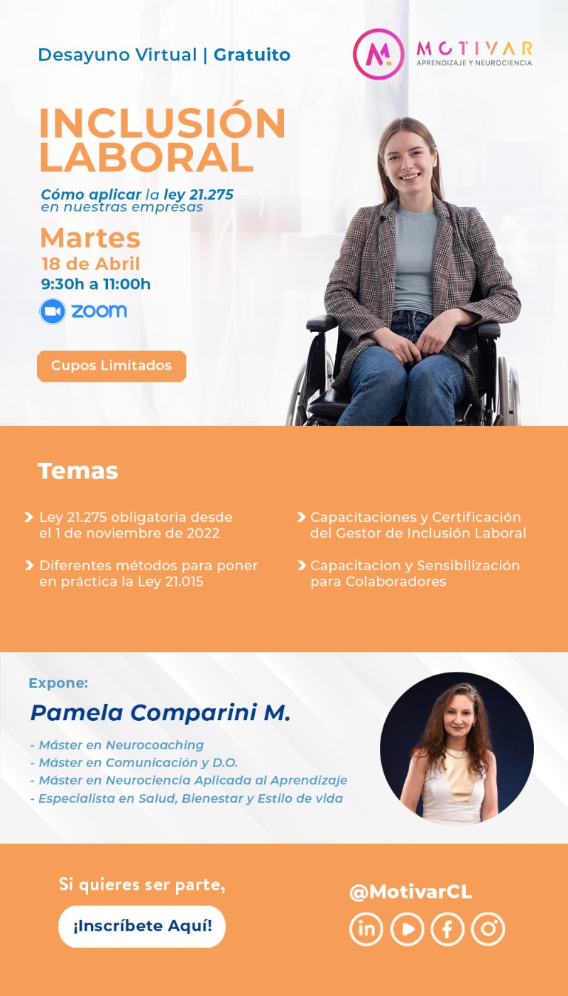 Motivar Capacitaciones Profesionales - Desayuno Gratuito Â– Como aplicar la ley de inclusiÃ³n laboral en nuestra empresa
