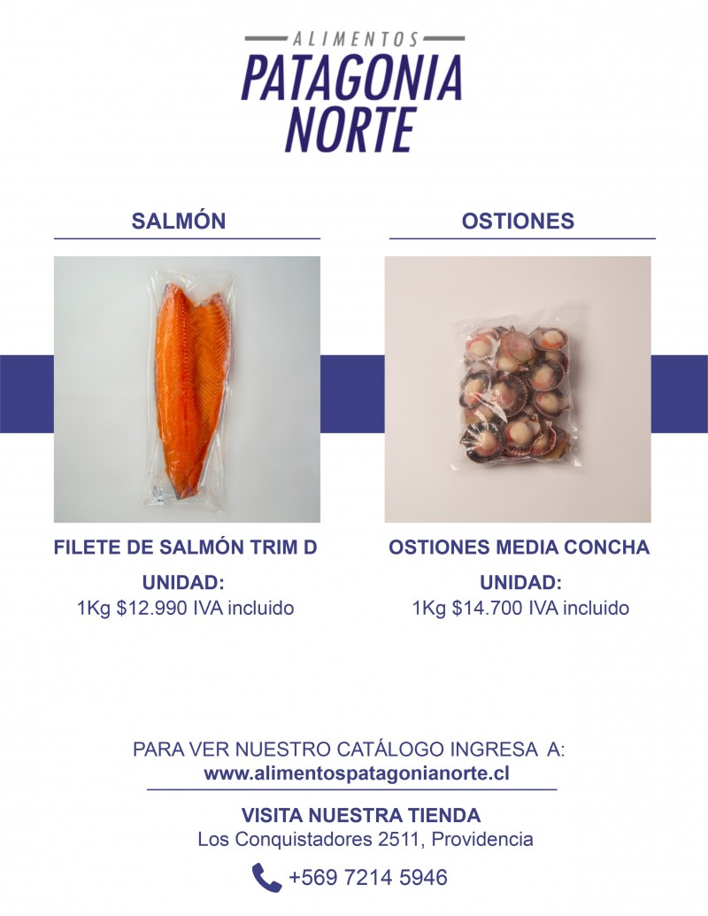 Alimentos Patagonia Norte - Filete de salmon $12.990 mes del mar