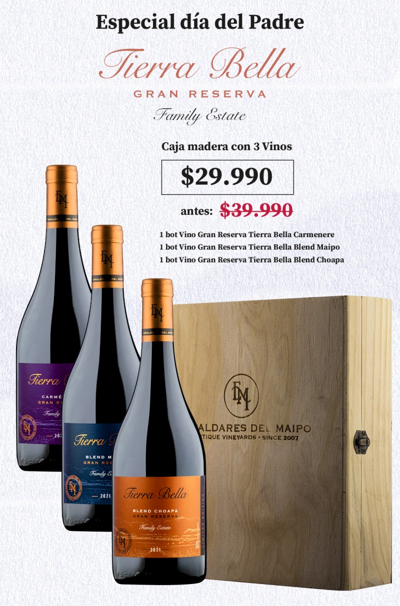 ViÃ±a Espaldares del Maipo - Especial dia del Padre, Caja de madera SelecciÃ³n especial! despacho 24 a 48hrs RM