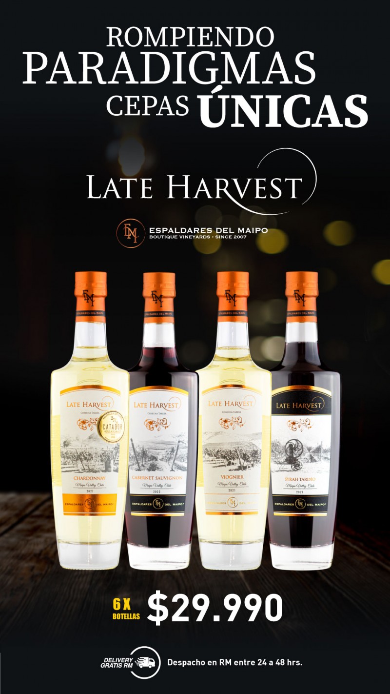 ViÃ±a Espaldares del Maipo Boutique ! - Oferta Late Harvest Ãºnicos! 6 x 29.990 despacho R.M en 24 o 48 hrs