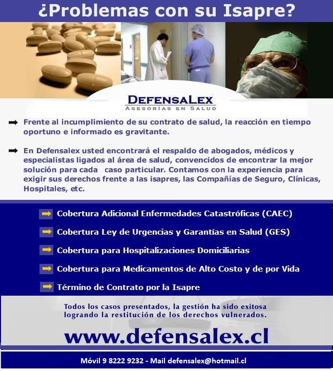 Defensalex - Â¿Problemas con su Isapre?