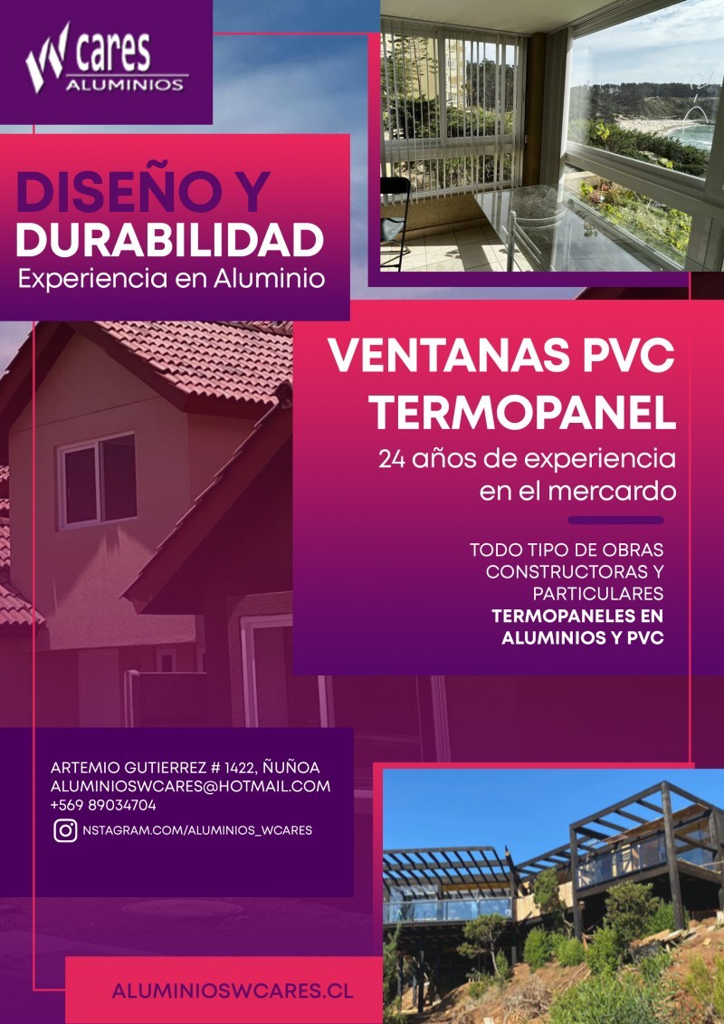 Aluminios y pvc WCARES - Ventanas termopanel en aluminio y pvc