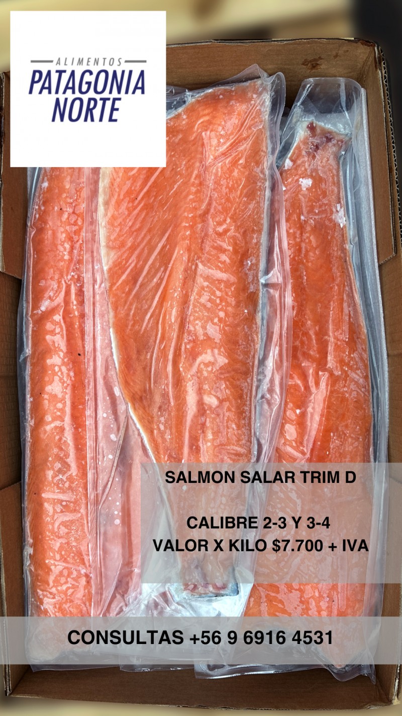 Alimentos Patagonia Norte - Salmon Salar con piel desde $7.500 + IVA calidad exportacion