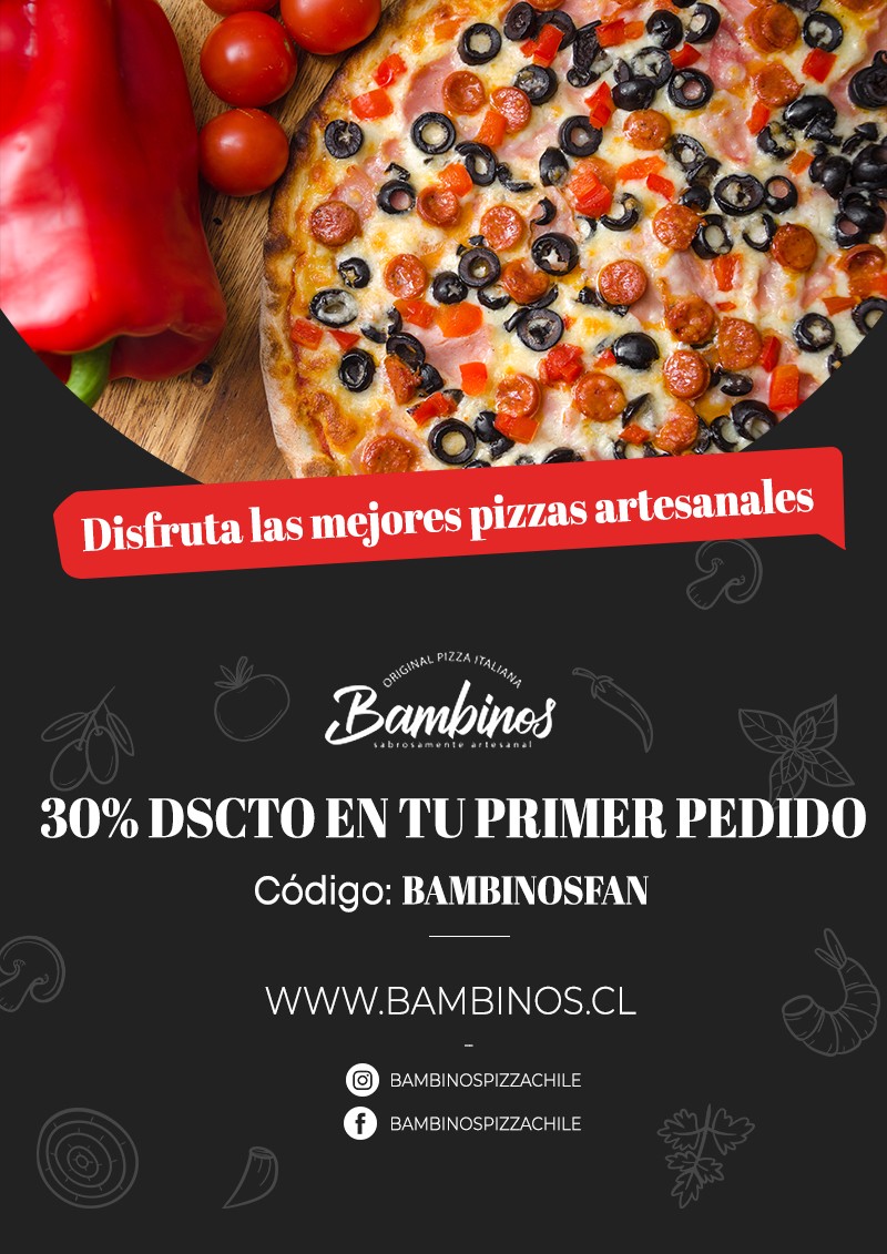 Bambinos Pizza - 30% descuento en nuestras pizzas tradicionales bambinos