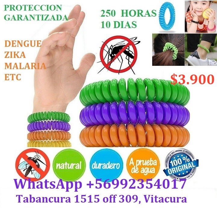 PULSERAS REPELENTES MOSQUITOS - ZANCUDOS, ZIKA, FIEBRE AMARILLA