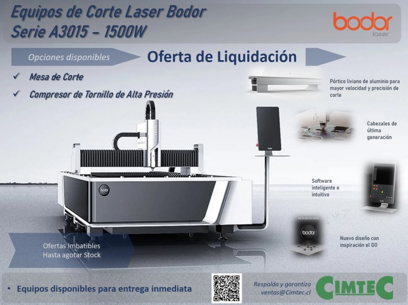 Comercial CIMTEC, S.A. - Mesas de corte laser 1500W - BODOR Serie A3