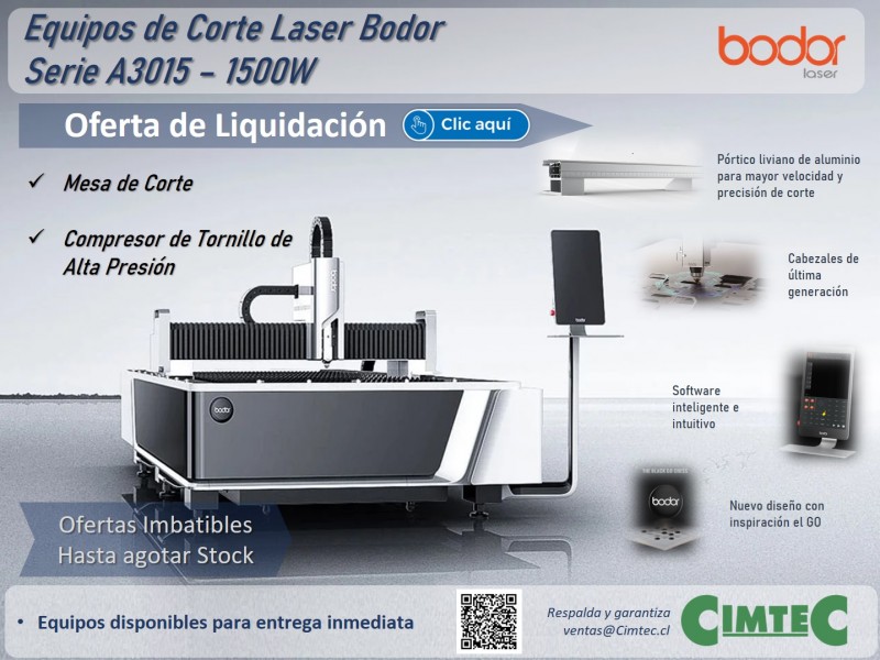 Comercial CIMTEC S.A. - Mesas de corte laser 1500W - BODOR Serie A3 - Ofertas de LiquidaciÃ³n