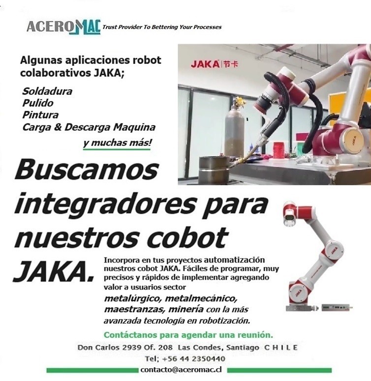 robot JAKA, automatizaciÃ³n - integradores robotizaciÃ³n sectores metalmecÃ¡nico, metalurgia, minerÃ­a, etc. 