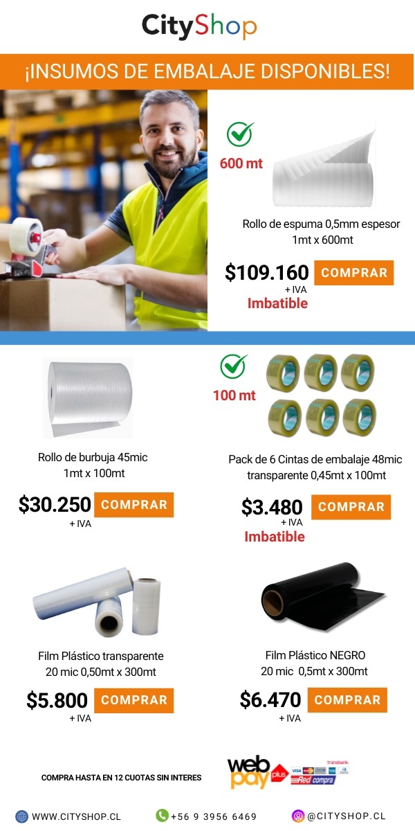 Cityshop.cl - Â¡Insumos de embalaje disponibles!