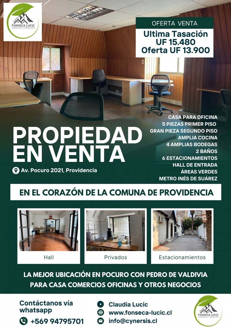 Fonseca Lucic - Impecable casa para oficina en venta en el corazÃ³n de Providencia