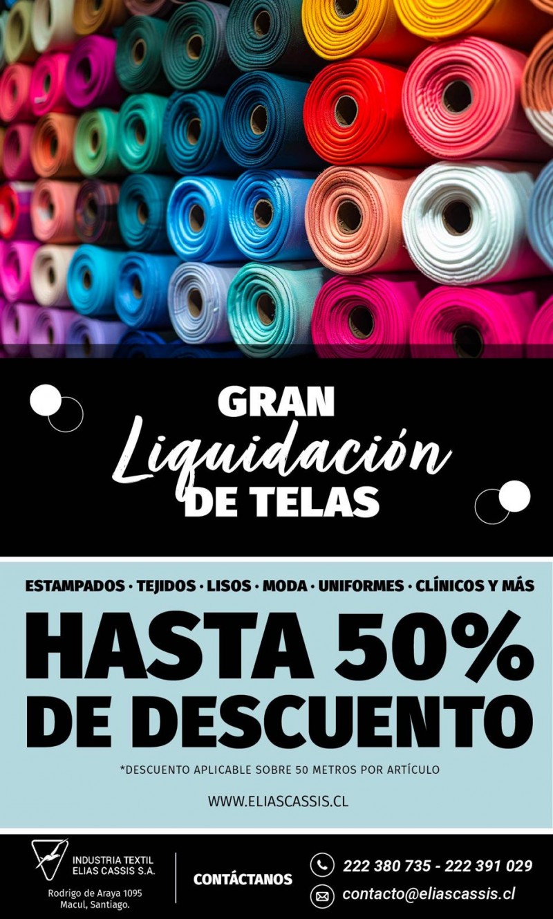 TELAS NACIONALES E IMPORTADAS - HASTA 50% DE DESCUENTO...!!!!!