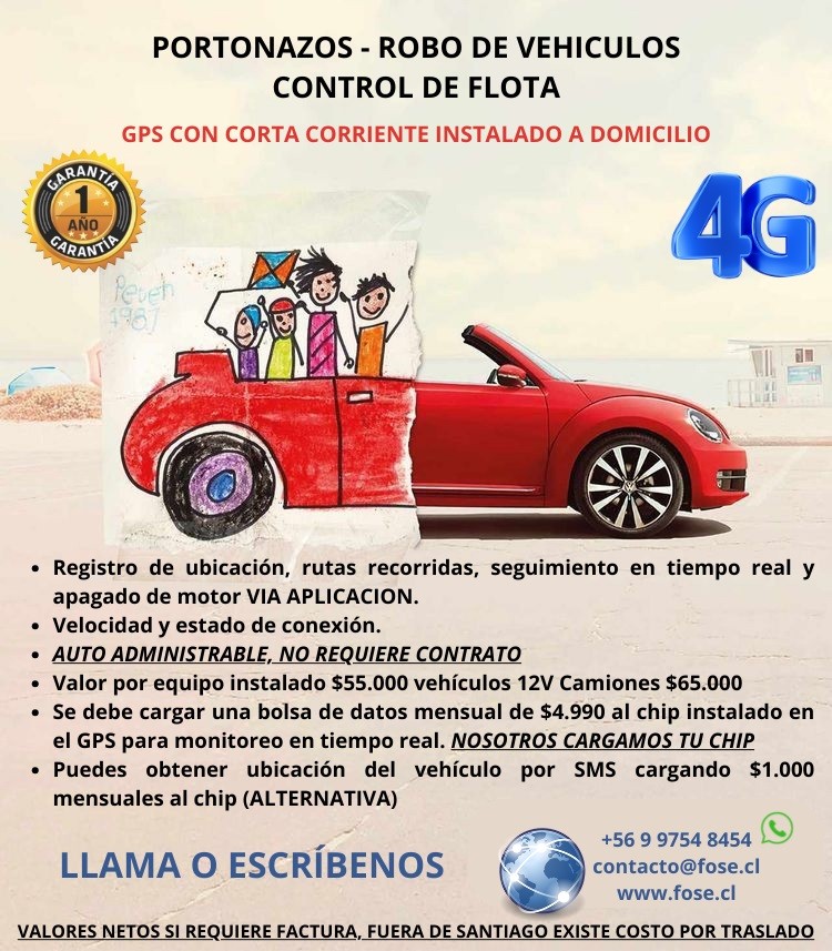 GPS FOSE - Protege tu vehÃ­culo  GPS 4G Portonazos, Encerronas ,  Robo de VehÃ­culos, Control de Flota,  Corta Corriente a Domicilio