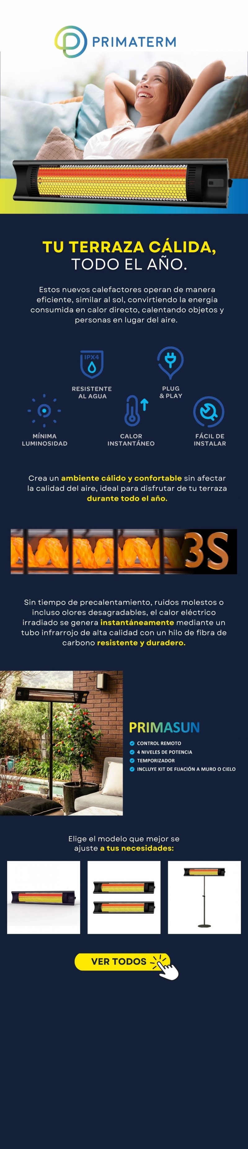 Primaterm - Convierte tu terraza en el lugar perfecto con los calefactores PrimaSun