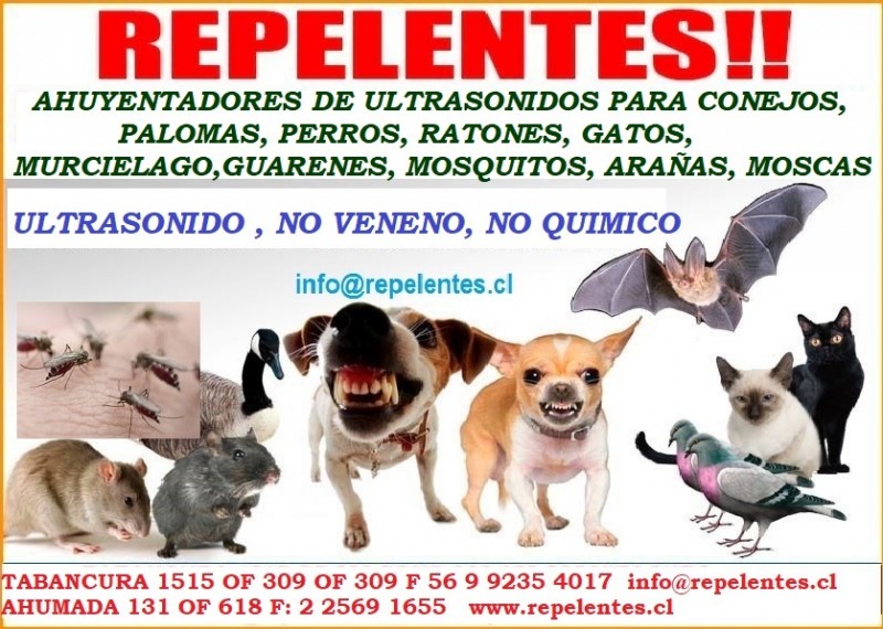 AHUYENTADORES DE PLAGAS ULTRASONICO - RATONES, PERROS, PALOMAS