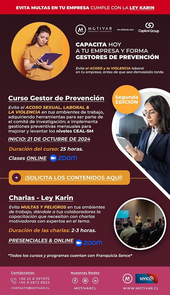 Motivar Capacitaciones Profesionales - PrevenciÃ³n del Acoso y la Violencia Laboral: CapacÃ­tate con nosotros