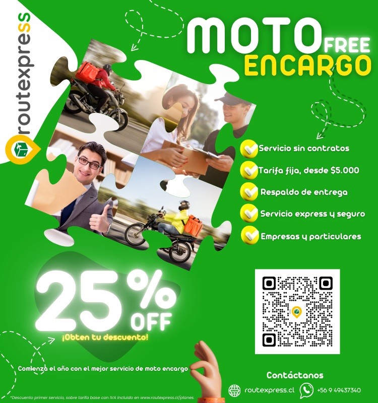 Routexpress - Moto encargo Moto encargo free para tu empresa, con tarifa desde $5.000 pesos IVA Incluido. ¡Contáctanos!