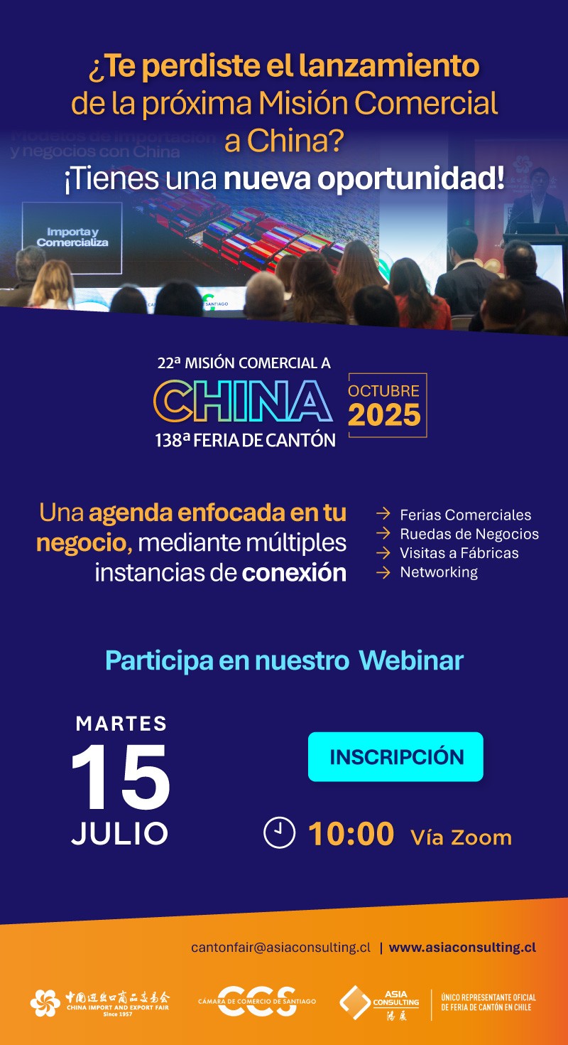 Asia Consulting - 15 DE JULIO: WEBINAR 22 Misión Comercial a China
