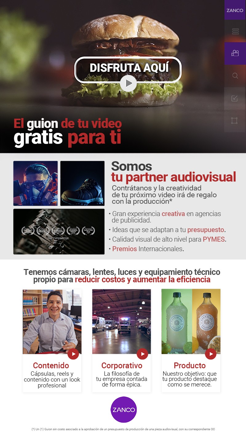 Zanco Films - Filmamos tu video pro con el guion gratis