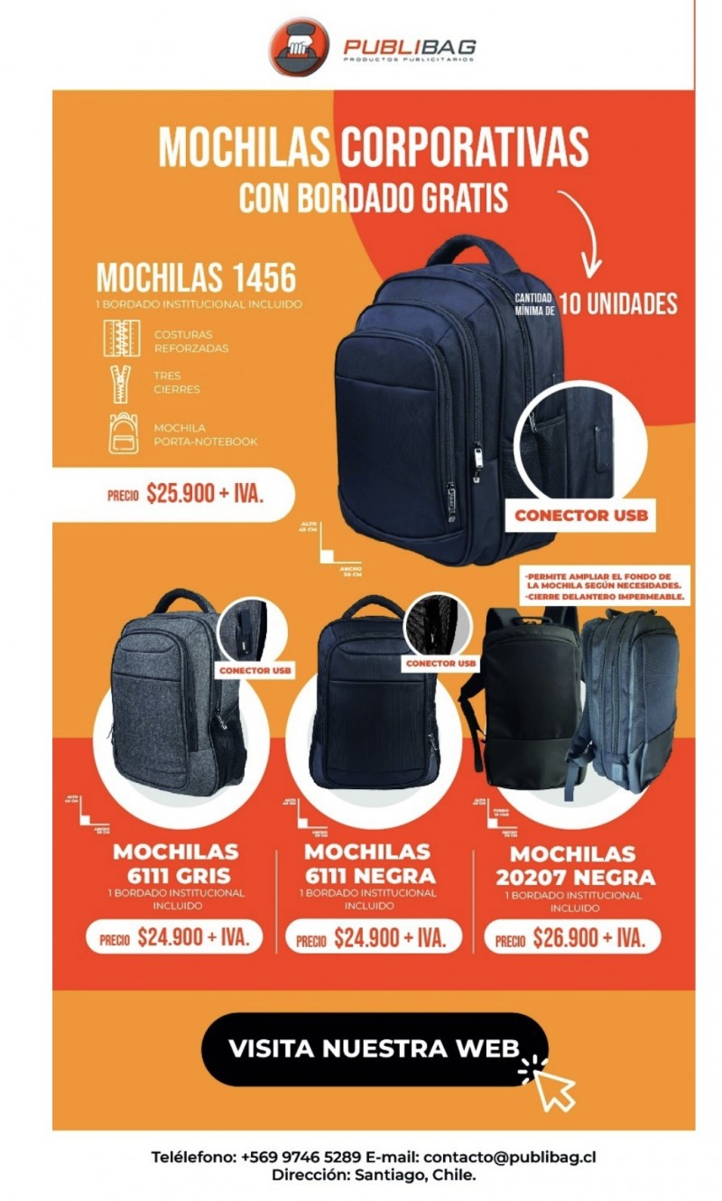 Publibag - Mochilas con bordado gratis