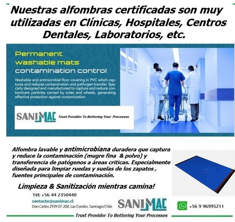 Alfombra antimicrobiana - Evita contaminación en pabellones y salas de procesos