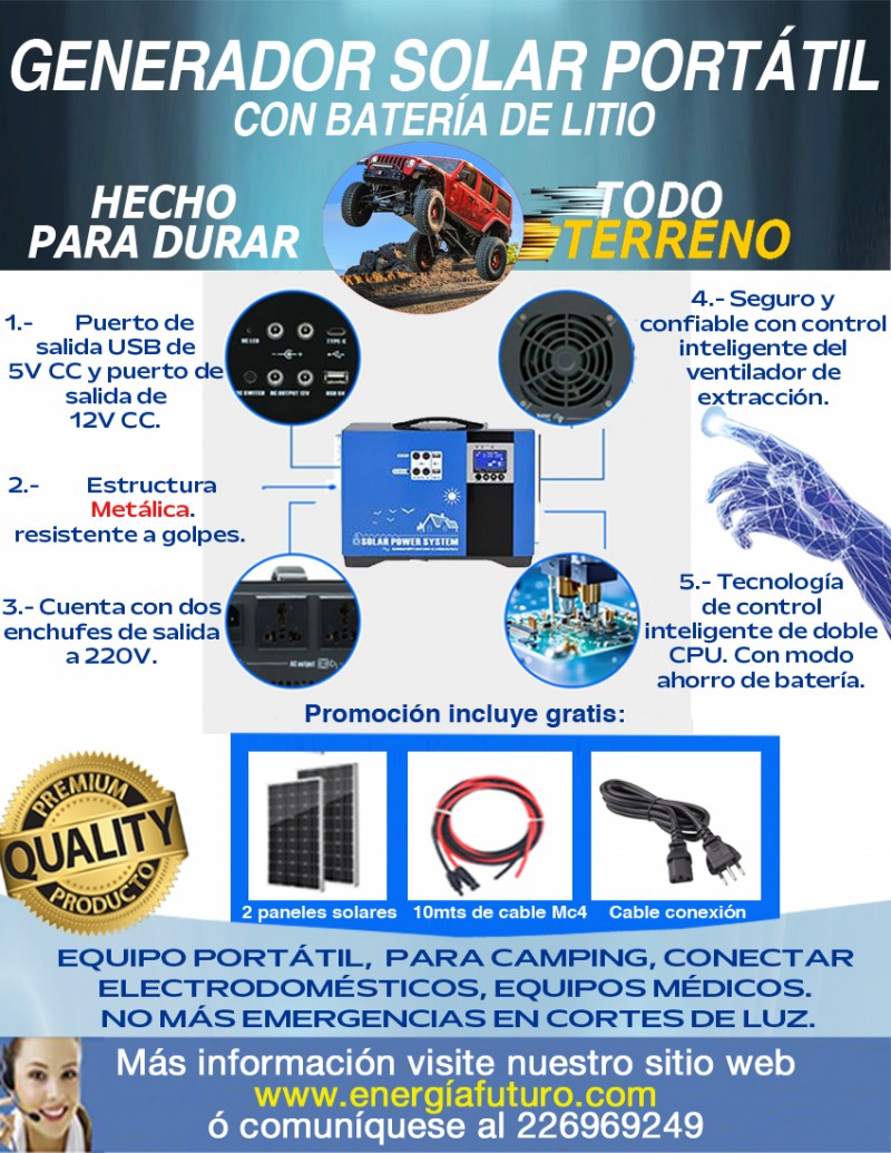 Generador Solar Silencioso - Con Bono Descuento de Navidad de $600.000