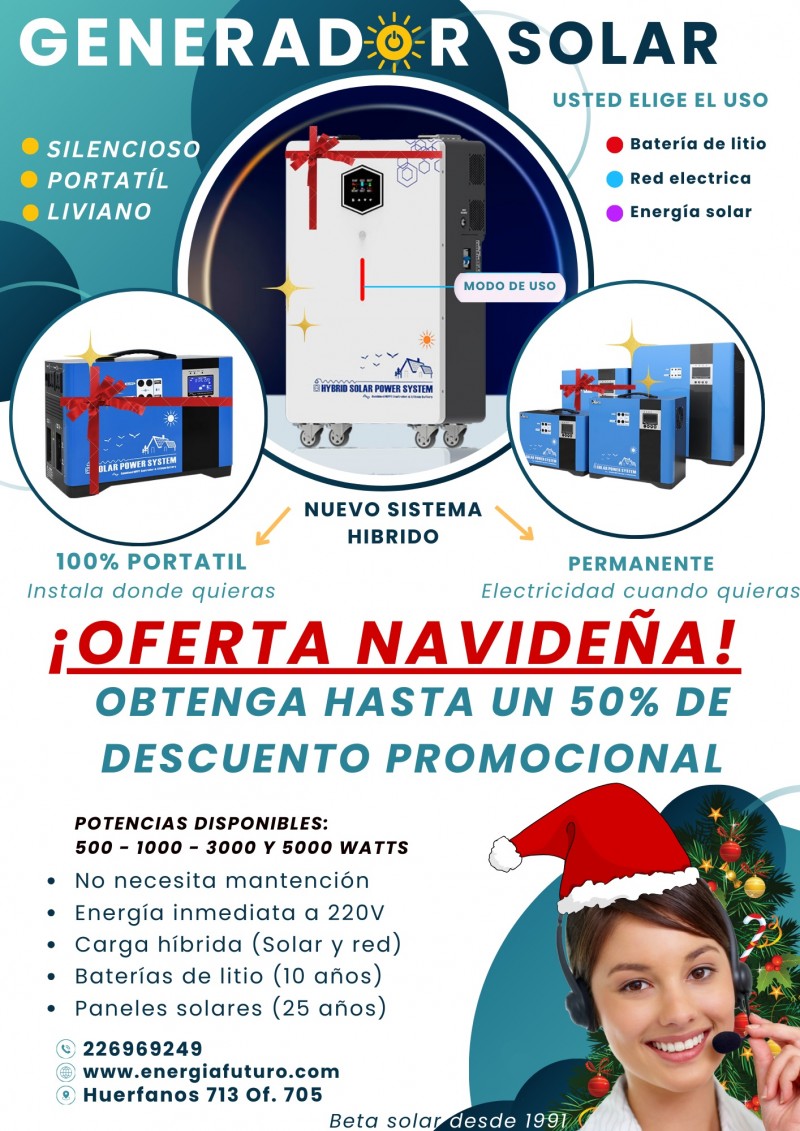 Liquidacion Generador Solar - Para Ahorrar Dinero y no quedar sin Luz esta Navidad