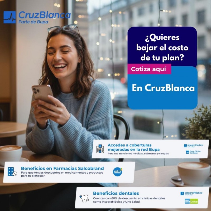 Isapre Cruz Blanca - Baja el costo de tu plan con nosotros
