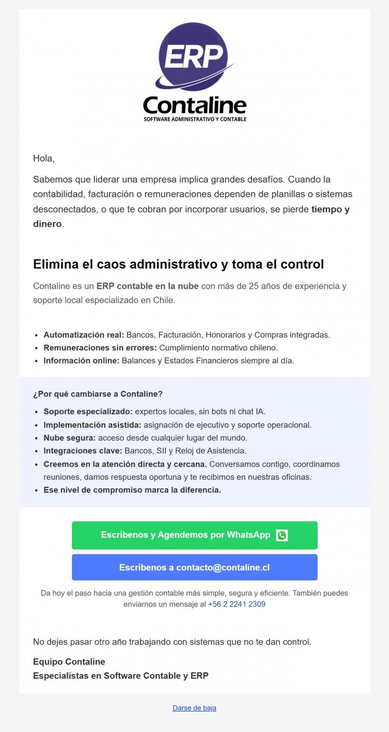 Contaline - ERP Contabilidad, Remuneraciones con 25 años de experiencia. Solidez y Confianza con Soporte personalizado