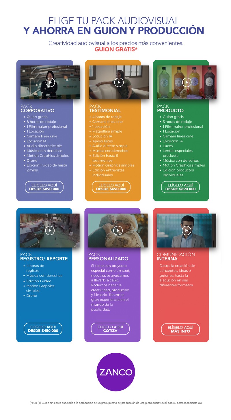 Zanco Films - Aprovecha, grabamos tu video desde solo $450.000