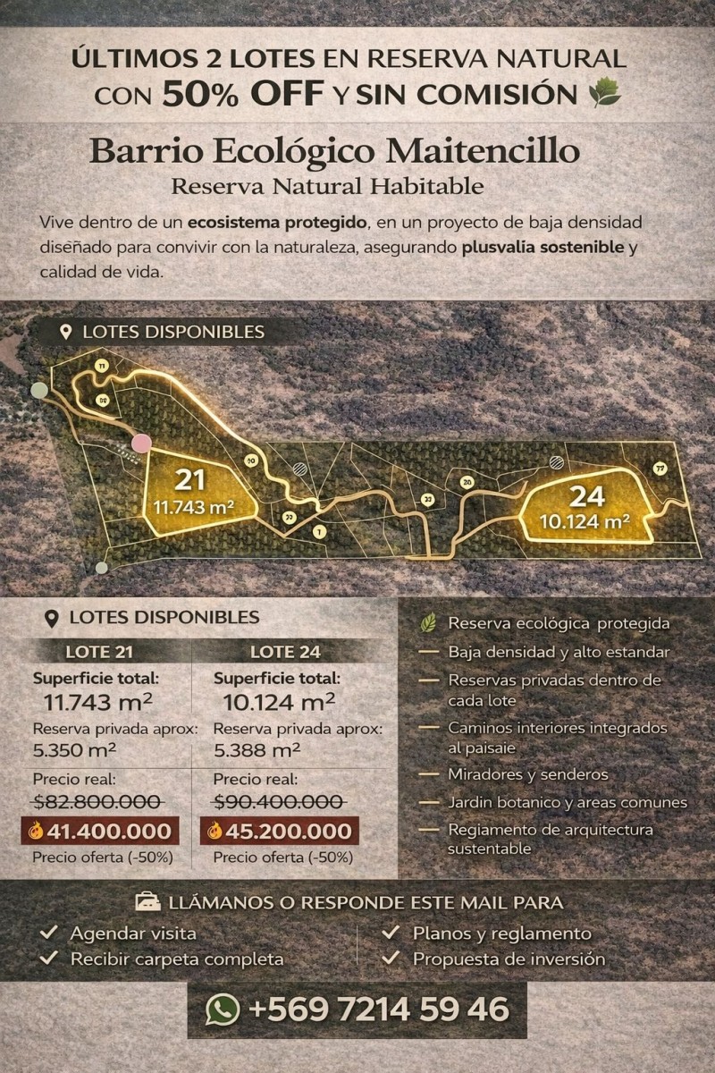 Univazo Ltda. - Últimos 2 lotes en reserva natural con 50% OFF y sin comisión