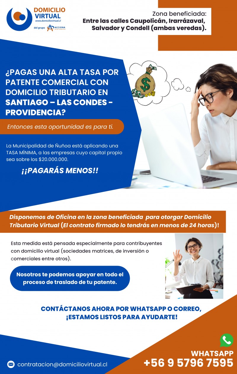 Domicilio Virtual - Paga menos patente en Ñuñoa