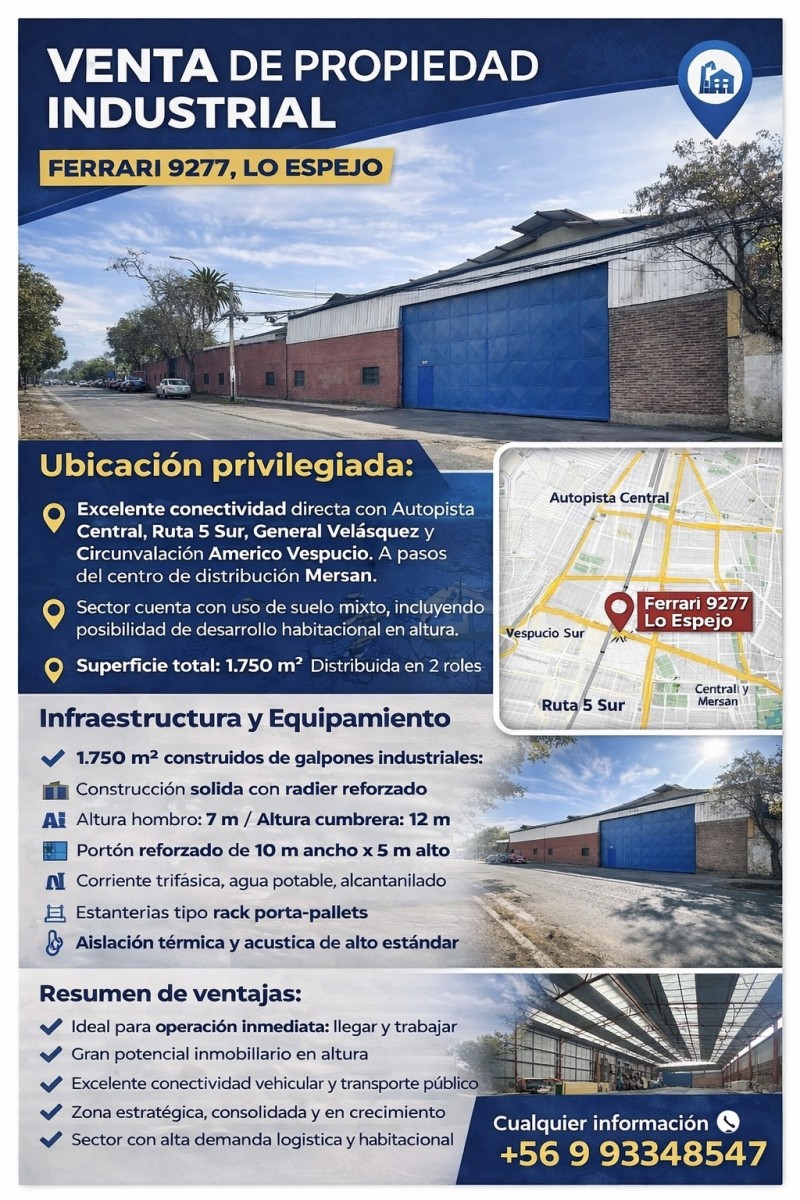 Oportunidad de Inversión - Venta de propiedad industrial lista para trabajar