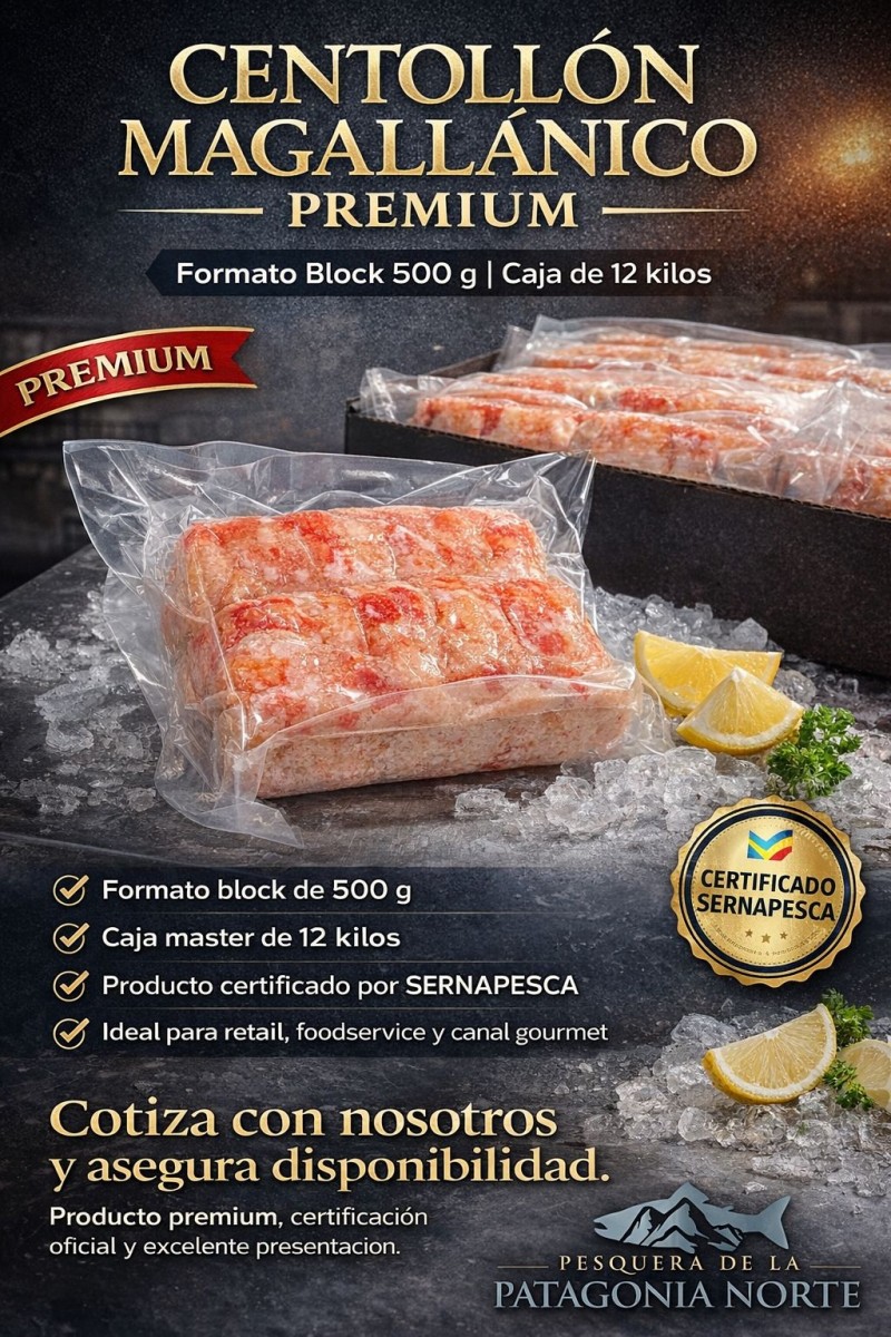 Pesquera De La Patagonia Norte spa - Centollon premium block 500 grs