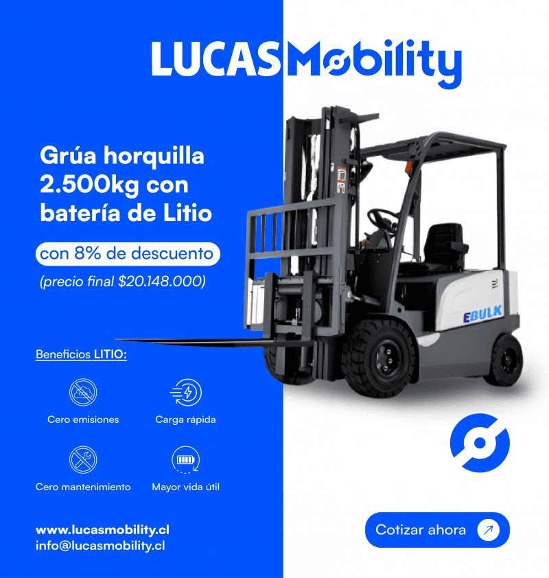 Lucas Mobility - Grúa Horquilla con batería de Litio en oferta