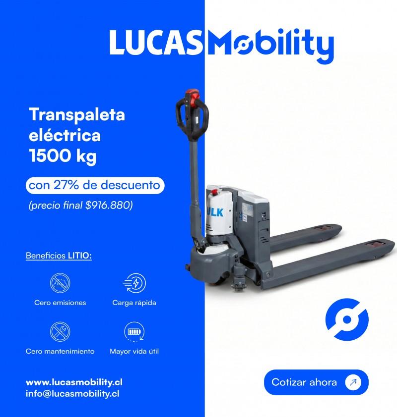 Lucas Mobility - Transpaleta Eléctrica de Litio en Oferta