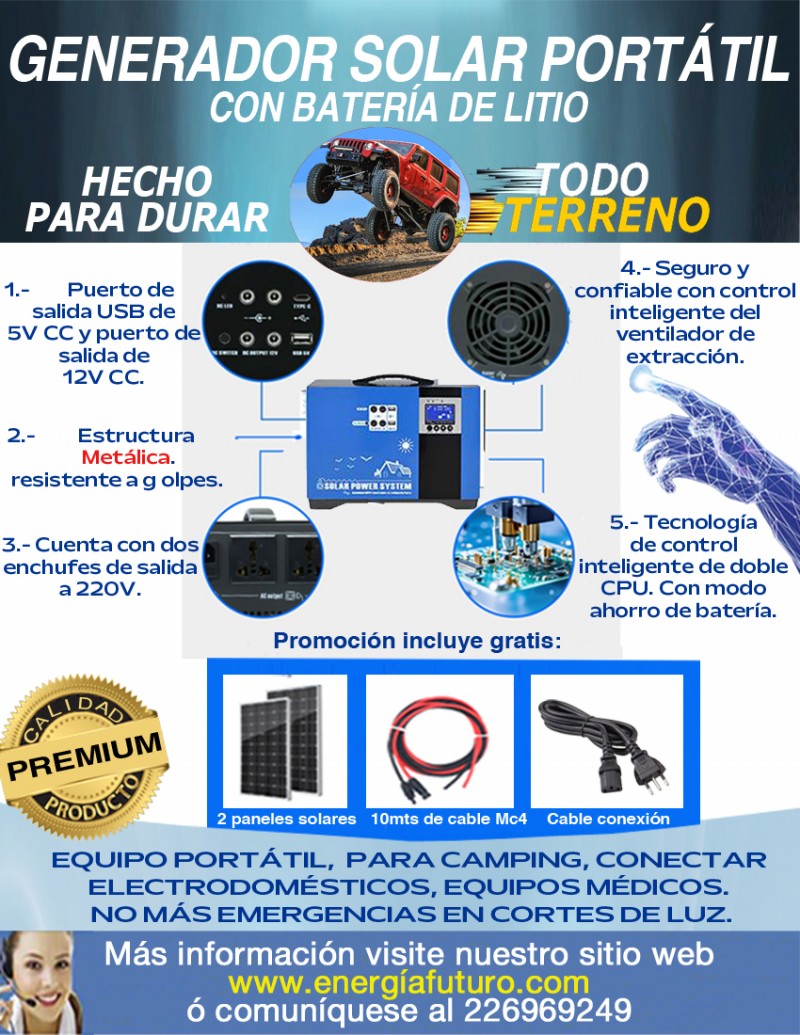 En Liquidacion - Generador Solar Silencioso con Paneles Solares Gratis